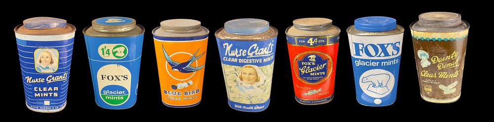 Lot 189: Set of 7 Vintage British Confectionery Tins – Mints