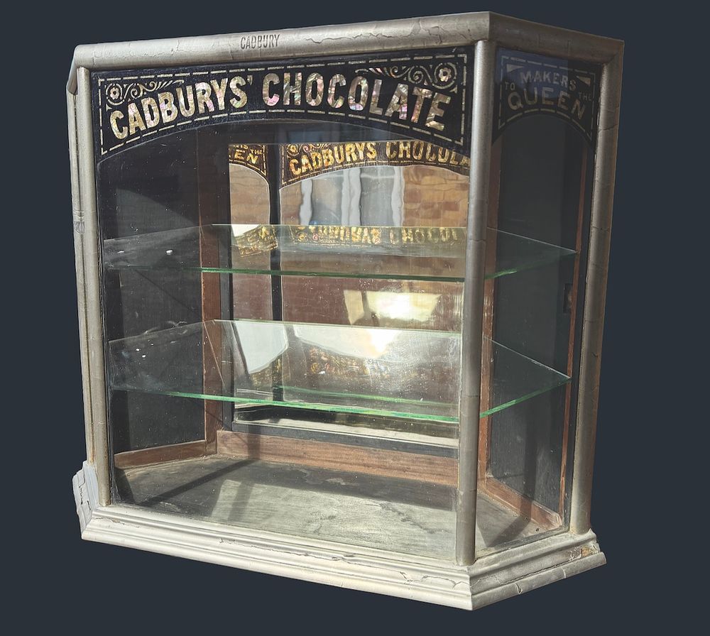 Lot 191: Rare Cadbury’s Victorian Shop cabinet with original mirrored back and shelves.