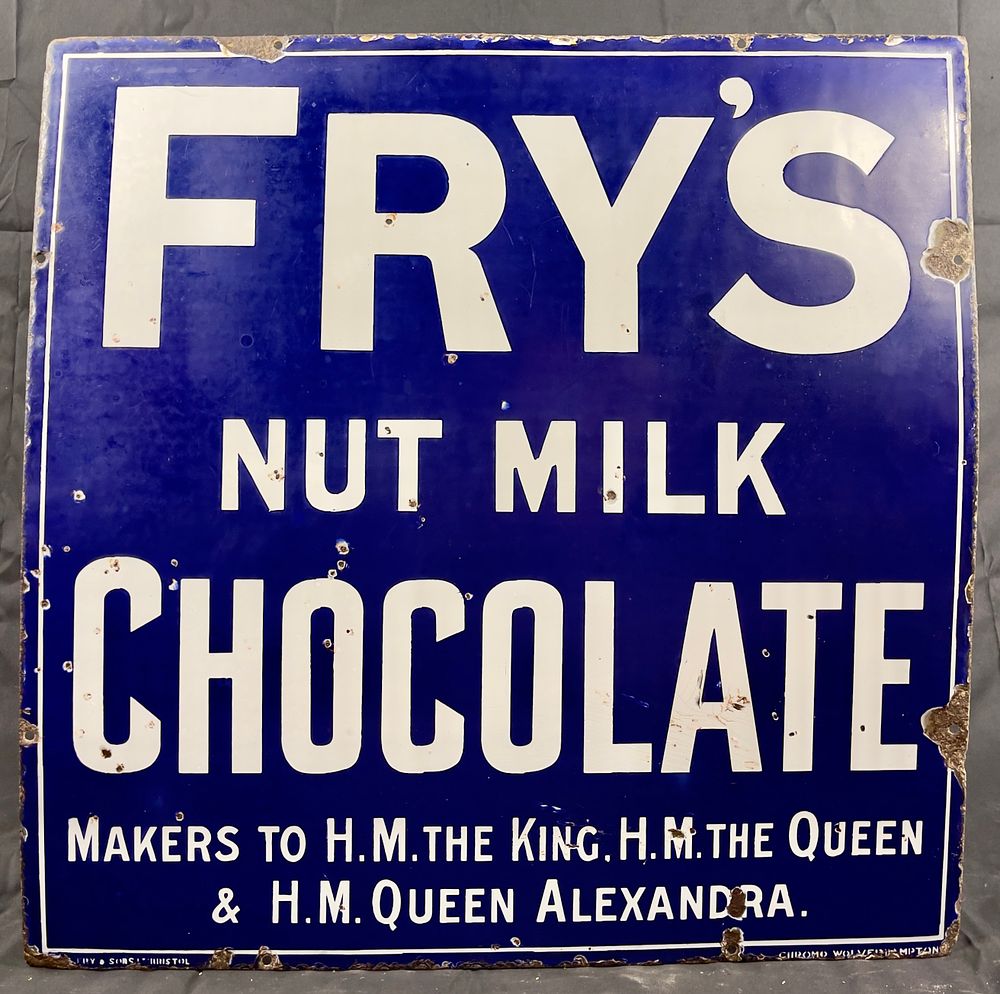 Lot 196: Fry's Nut Milk Chocolate Enamel Sign