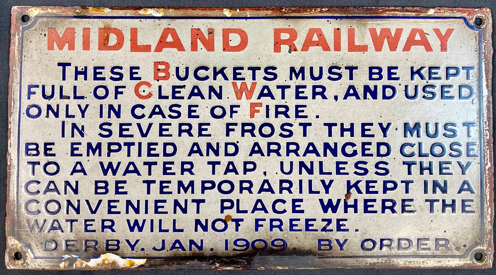 Lot 215: Midland Railway Enamel Sign
