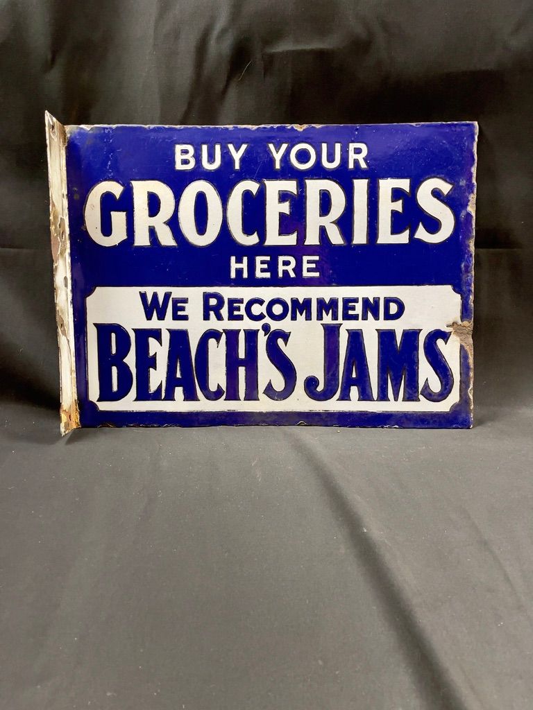 Lot 218: Beach's Double Sided Enamel Sign