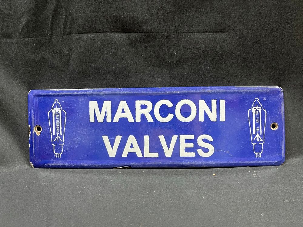 Lot 233: Marconi Valves Enamel Sign