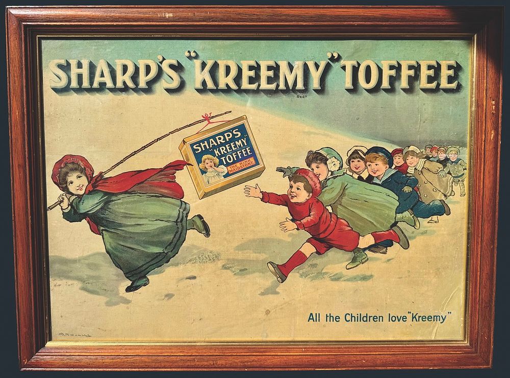 Lot 245: Very Rare Sharp’s Kreemy Toffee Showcard