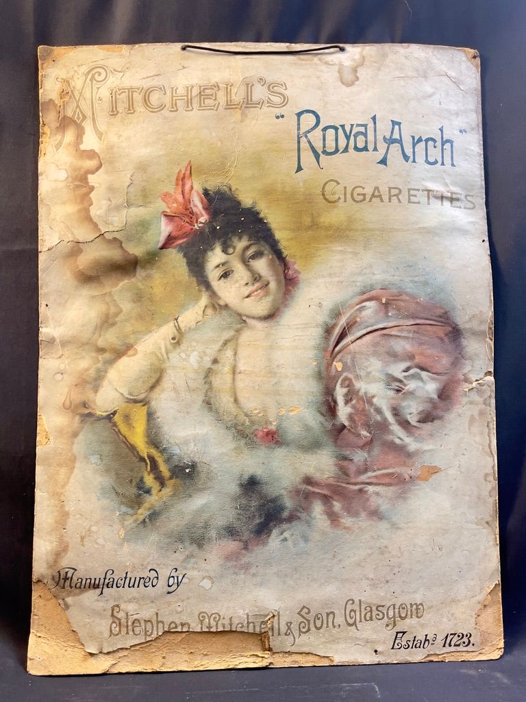 Lot 250: Mitchells Royal Arch Cigarettes showcard