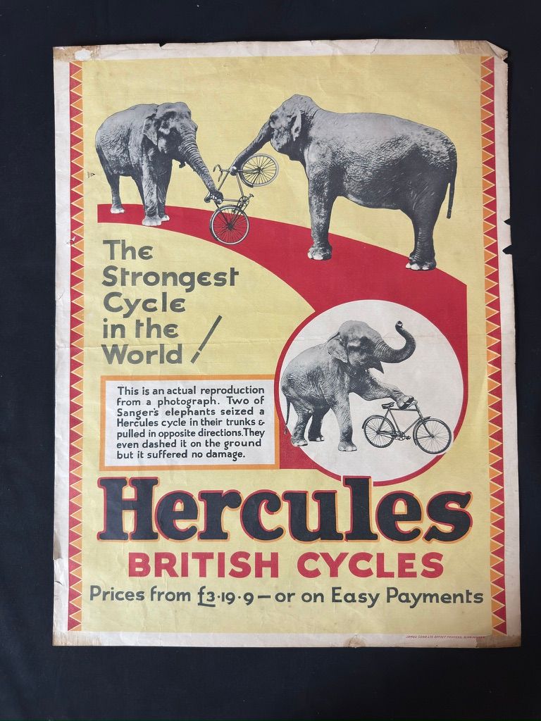 Lot 268: Hercules British cycles poster