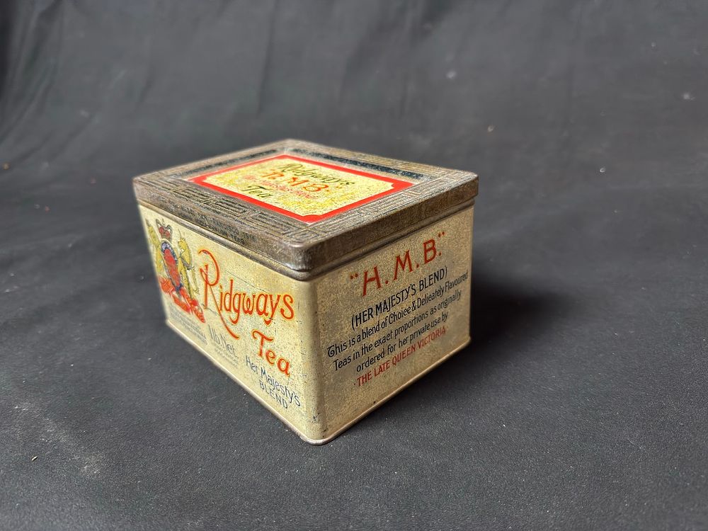 Lot 275: Ridgways ""Her Majesty's Blend"" (H.M.B.) tea tin