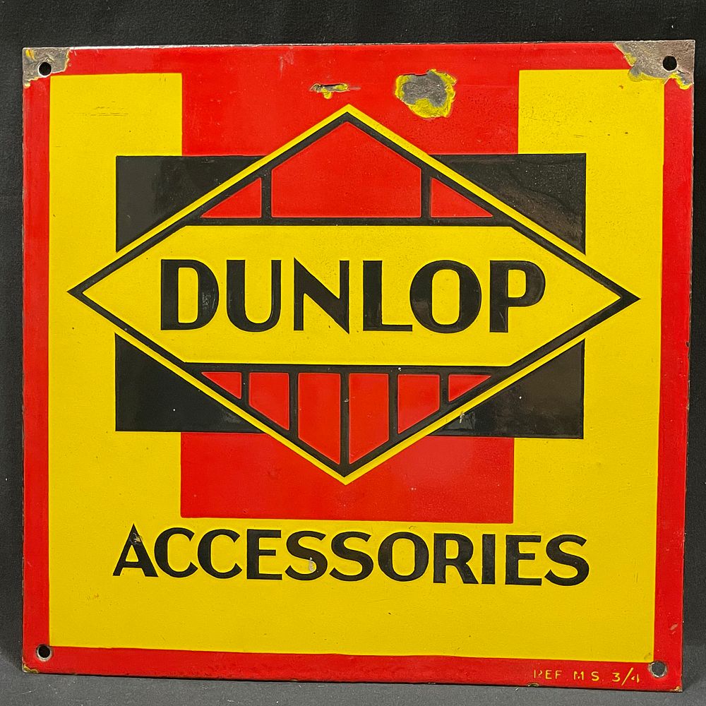 Lot 162: A Dunlop Accessories Enamel Sign