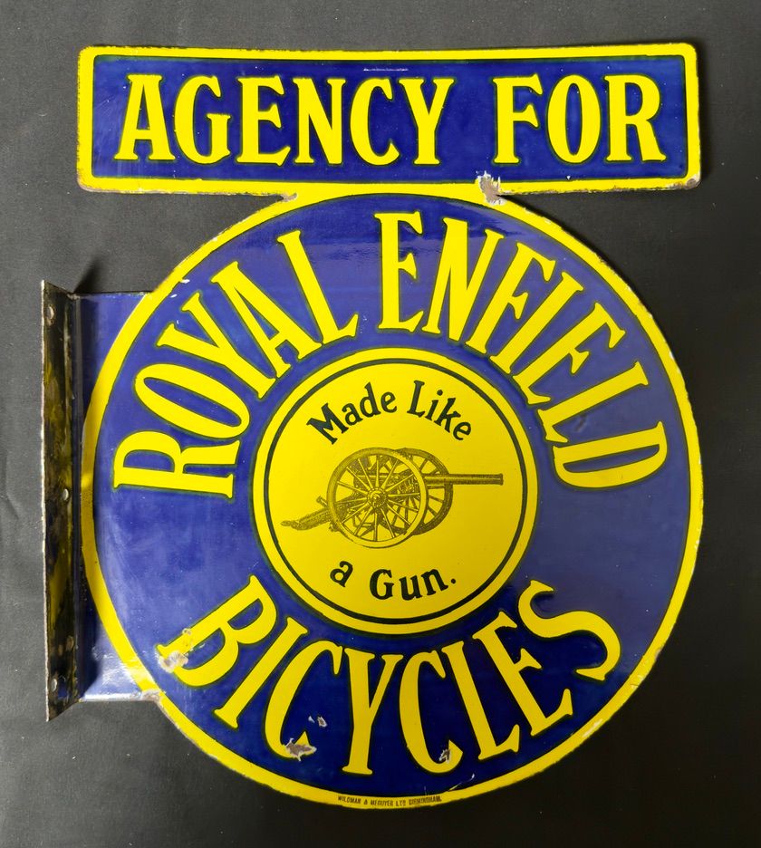 Lot 164: A Royal Enfield Bicycles Enamel Sign