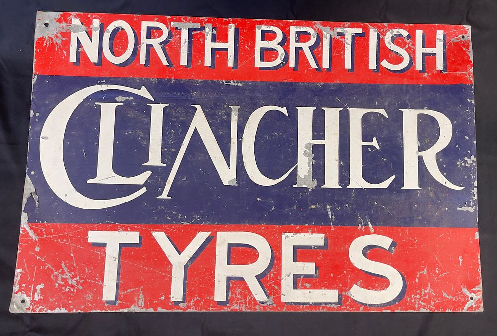 Lot 166: A North British Clincher Tyres Tin Sign