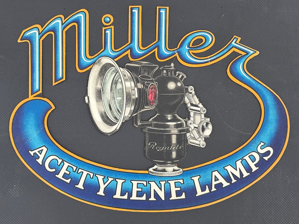 Lot 169: A Miller Acetylene Lamps Die Cut Showcard Very...