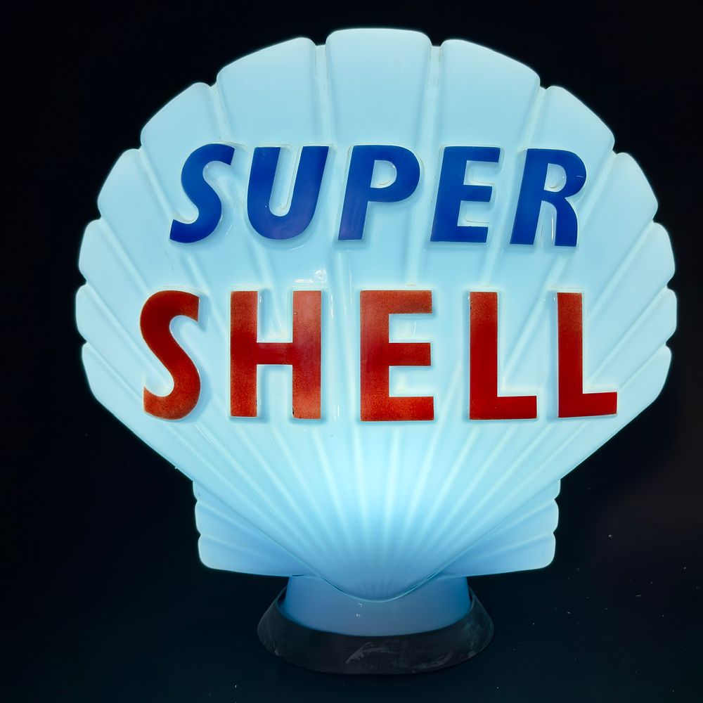 Lot 170: A Super shell blue petrol pump globe