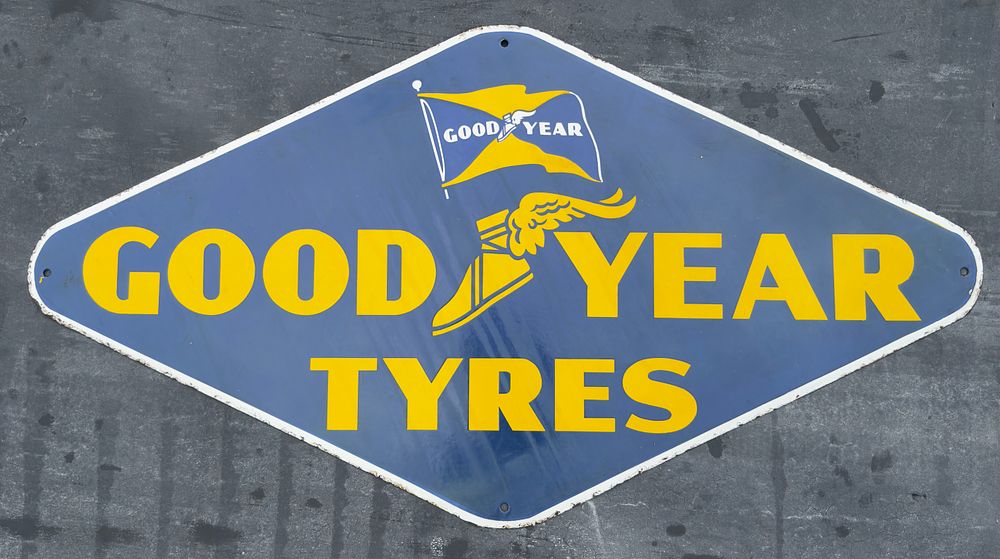 Lot 179: A Goodyear Enamel sign