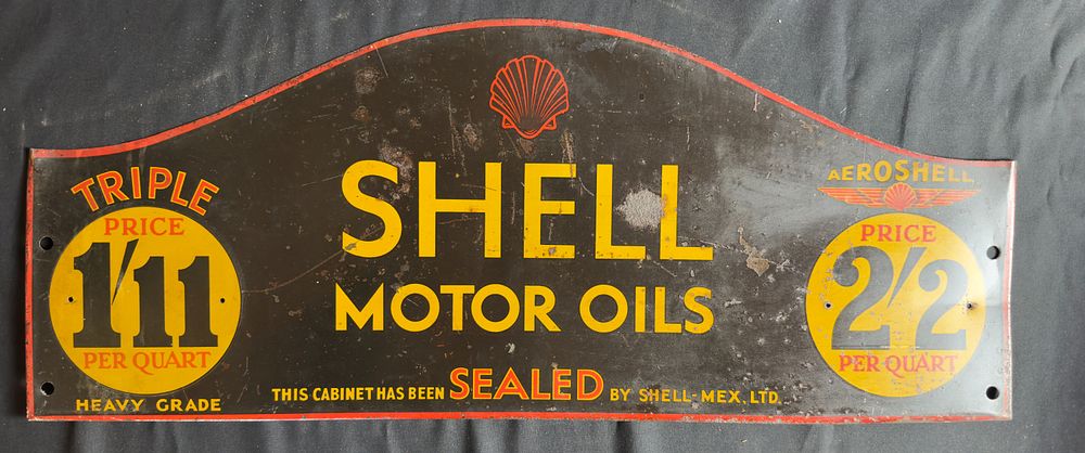 Lot 181: A Shell Motor Oils Double-sided Cabinet topper