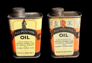 Lot 203: A Pair of Raleigh Cycles oil tins