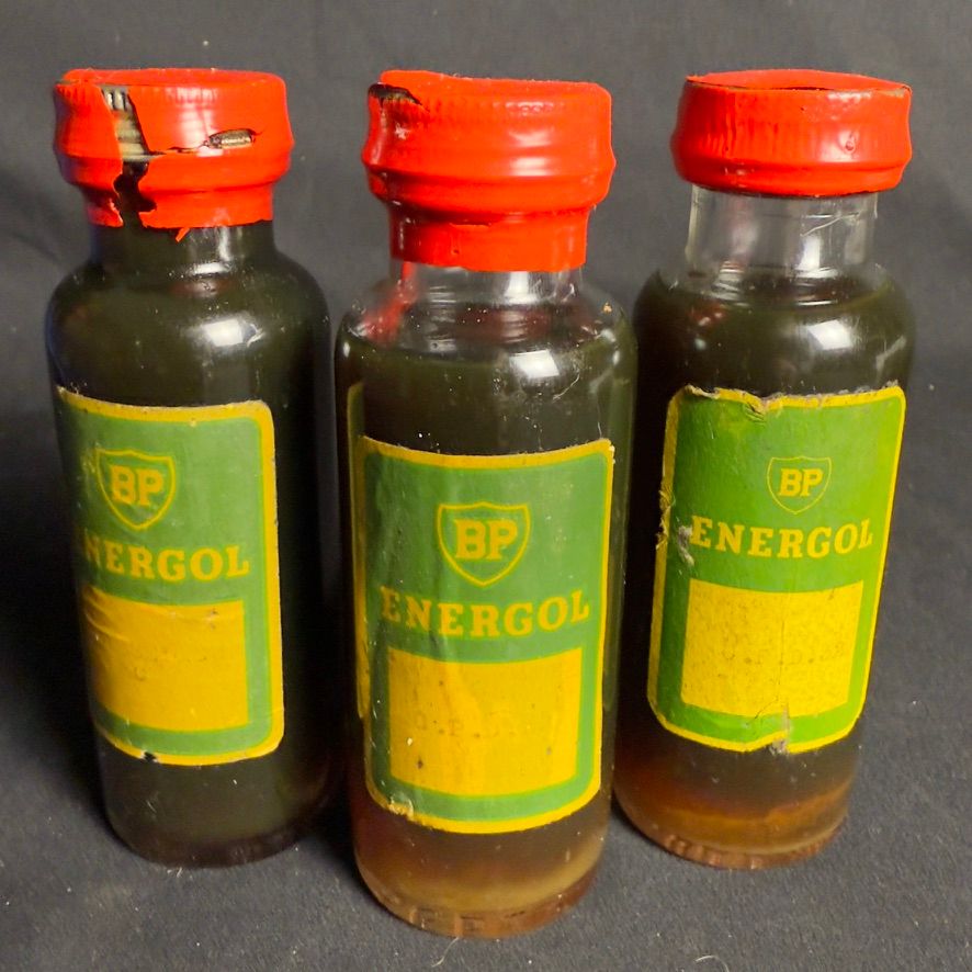Lot 212: A Trio of BP Energol sales sample bottles