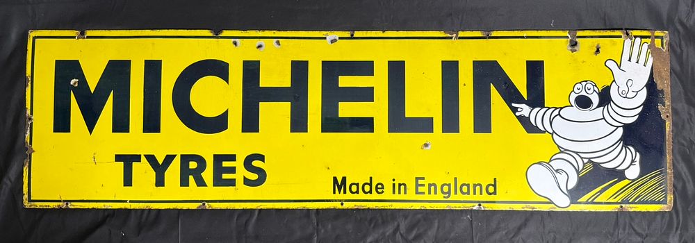 Lot 213: A Large Michelin Tyres Enamel Sign