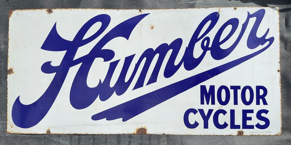 Lot 219: A Humber Motorcycles Enamel sign