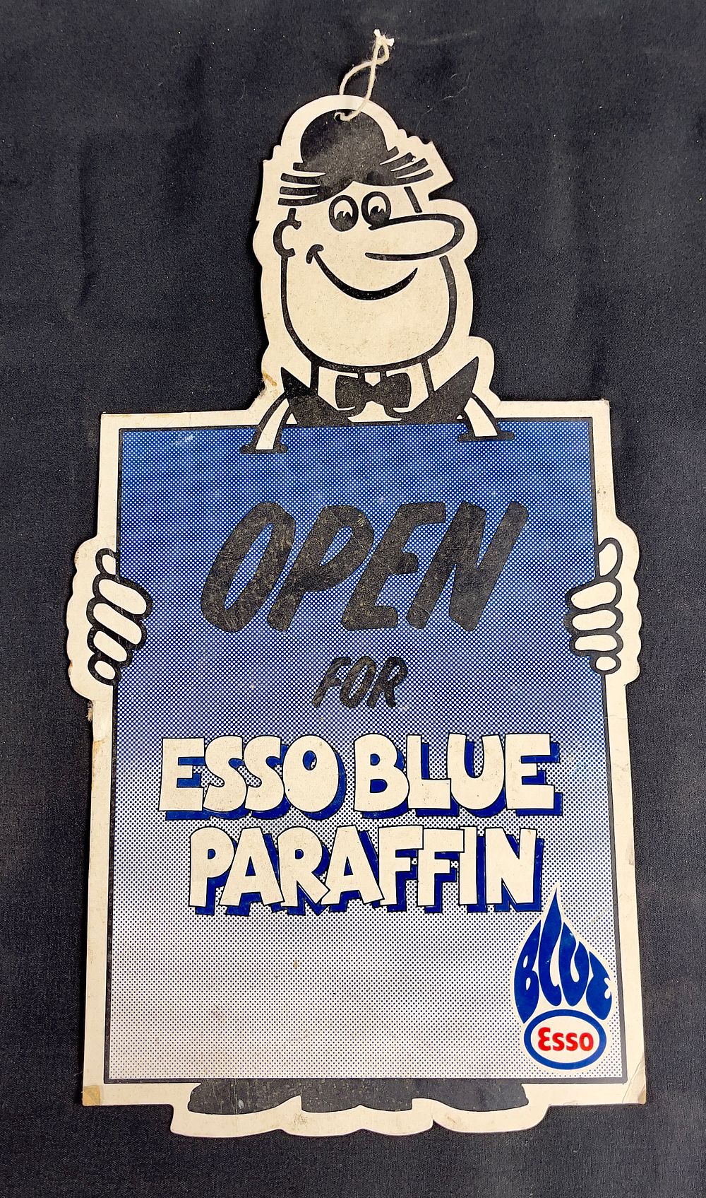Lot 222: An Esso Blue Cardboard Die-cut Sign