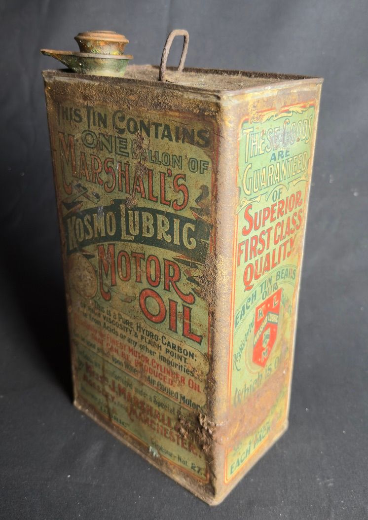 Lot 228: A Marshall's One Gallon Oil can A very...