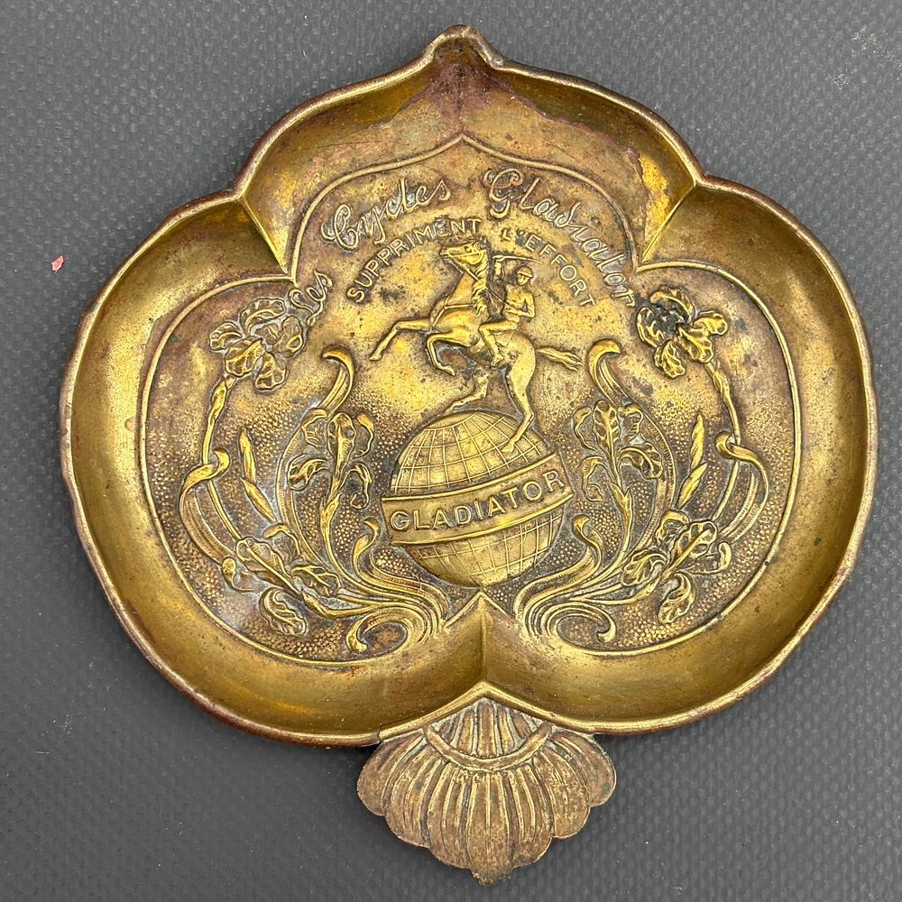 Lot 247: An Art Nouveau Gladiator Cycles Ashtray Superb pressed...