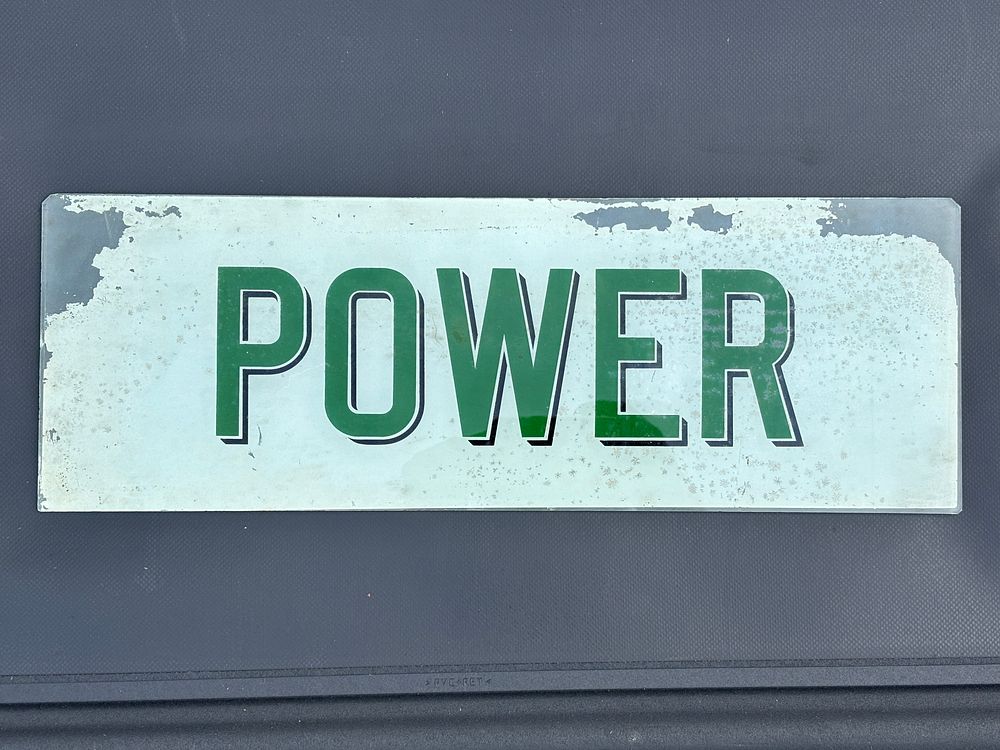 Lot 252: A Power Petrol Etched Pump Glass Sign Some...
