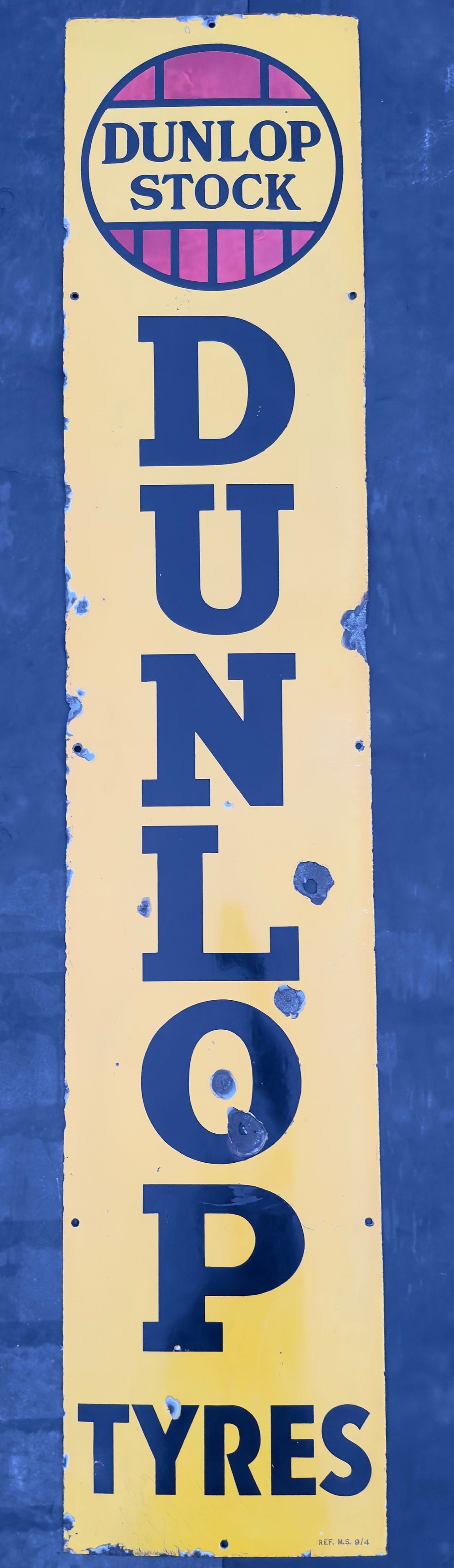 Lot 253: A Dunlop stock tyres enamel sign