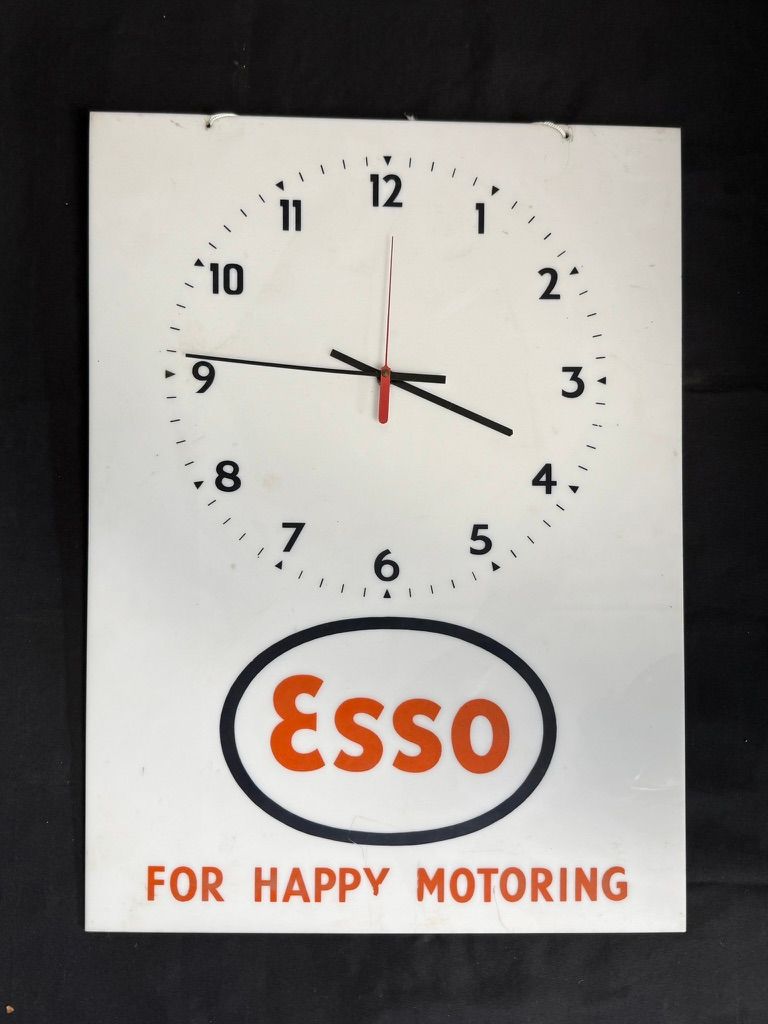 Lot 255: A Perspex Esso Clock