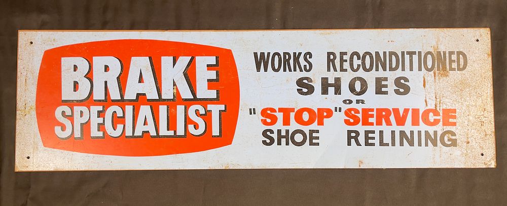 Lot 258: A Brake Specialist Tin Sign