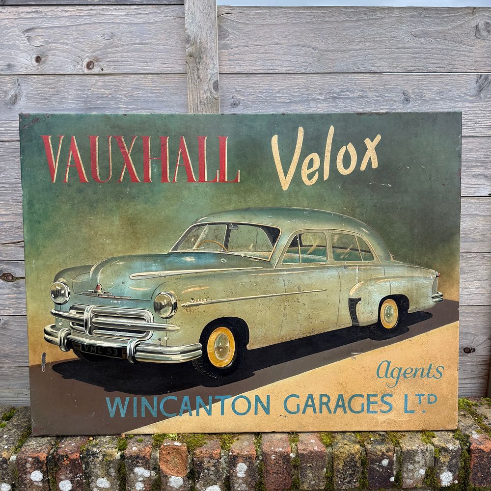 Lot 151: 1953 Vauxhall Velox Metal Dealership Sign