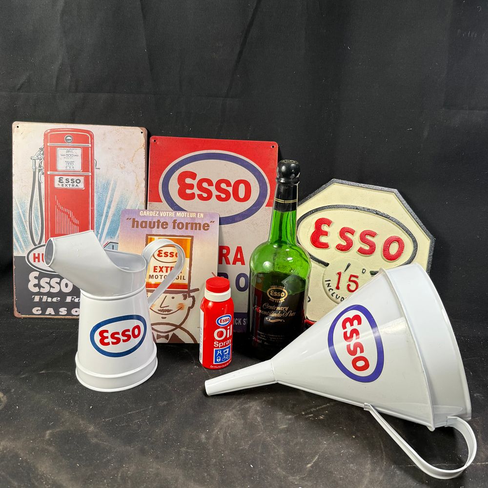Lot 288: Esso Brand Collection Advertising Signs Workshop Equipment and Centenary Memorabilia