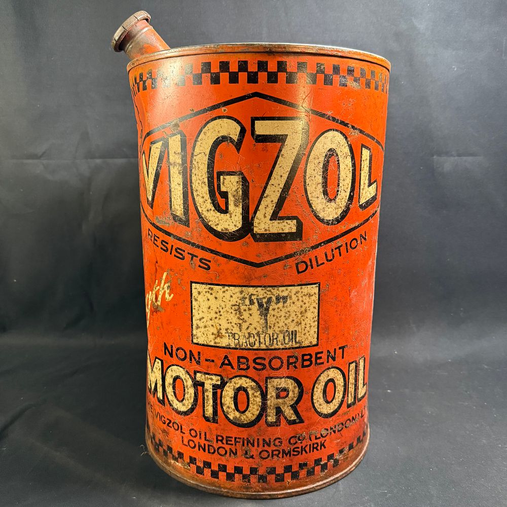 Lot 273: Vigzol Five Gallon Motor Oil Can