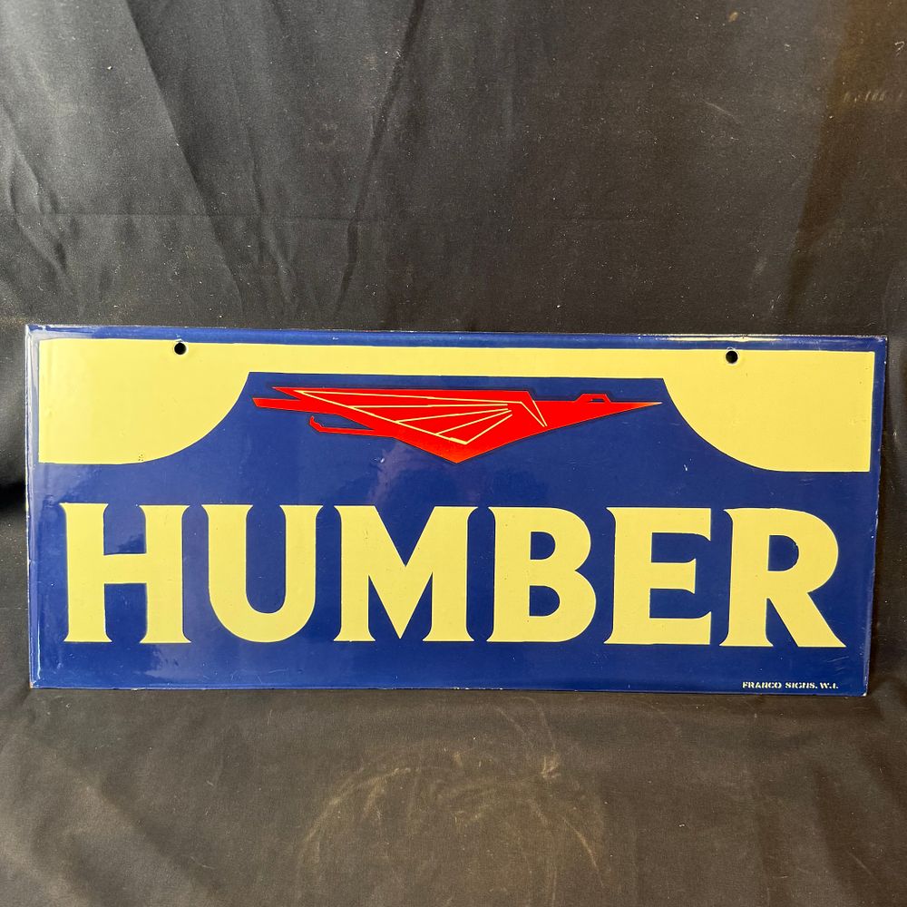 Lot 225: Humber Enamel Advertising Sign