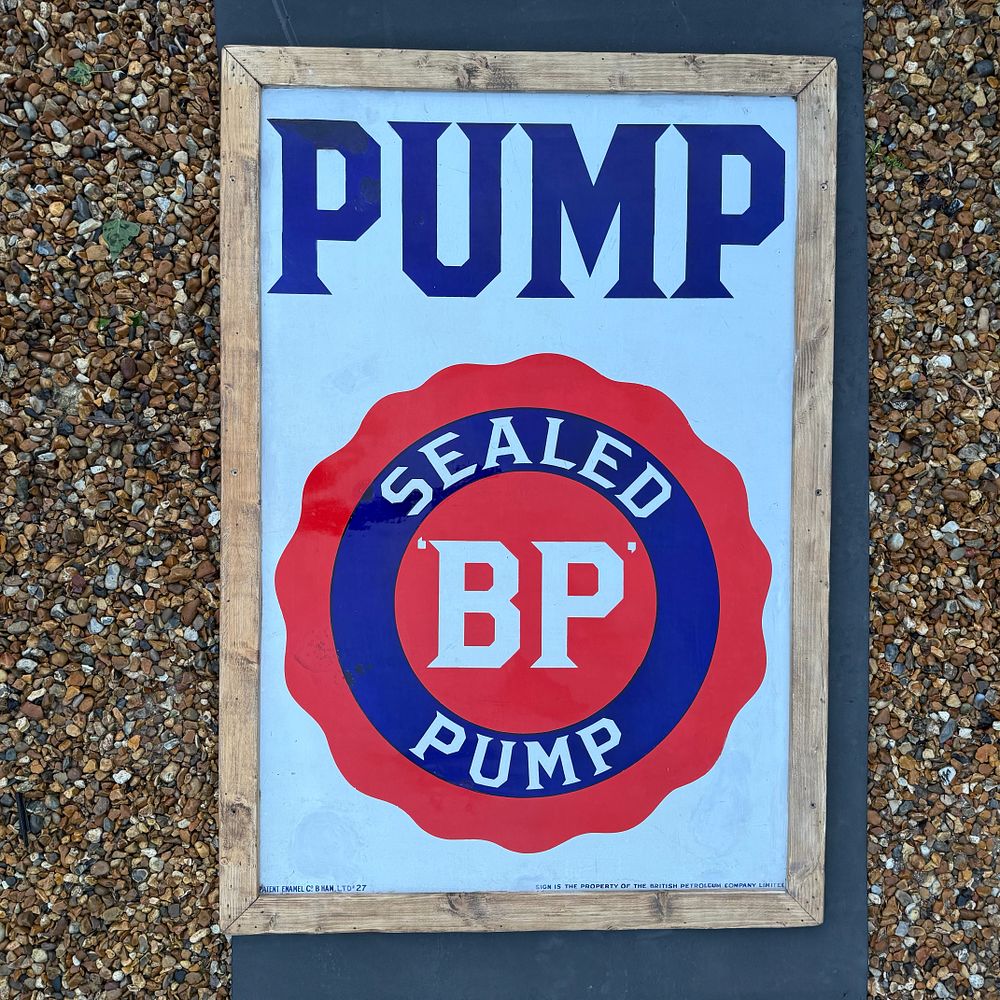 Lot 159: BP Sealed Pump Enamel Advertising Sign