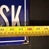 Enamel All Cars At Owners Risk Sign. Rectangular cobalt blue enamel sign with white "ALL CARS AT Image - 5