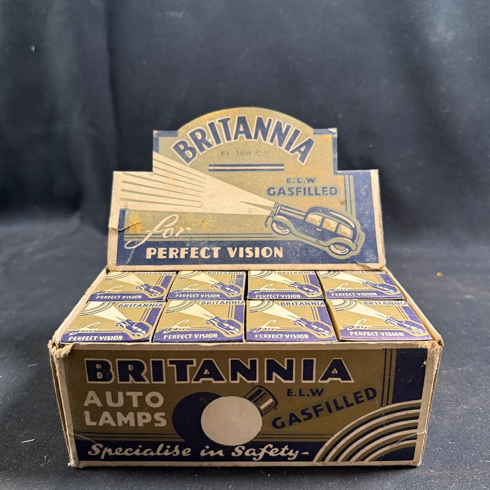 Lot 206: Britannia Auto Lamps Cardboard Counter-Top Display Box