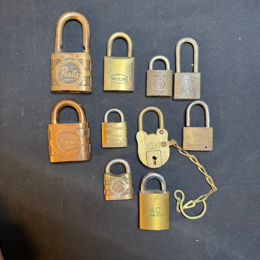 Lot 199: Collection of Yale and Brass Advertising Padlocks
