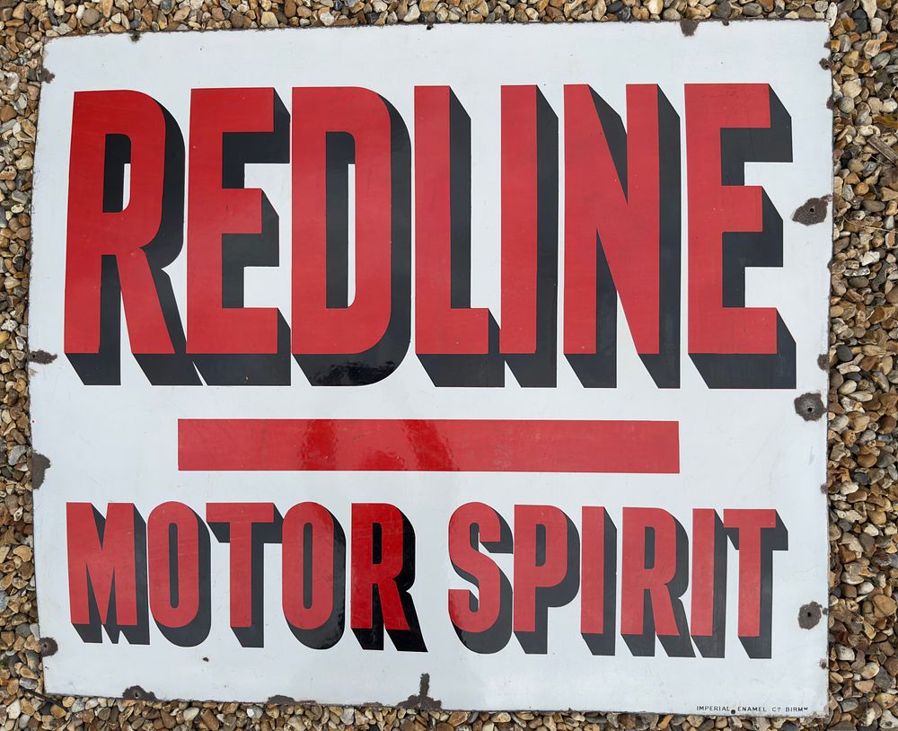 Lot 155: Large Redline Motor Spirit Enamel Sign