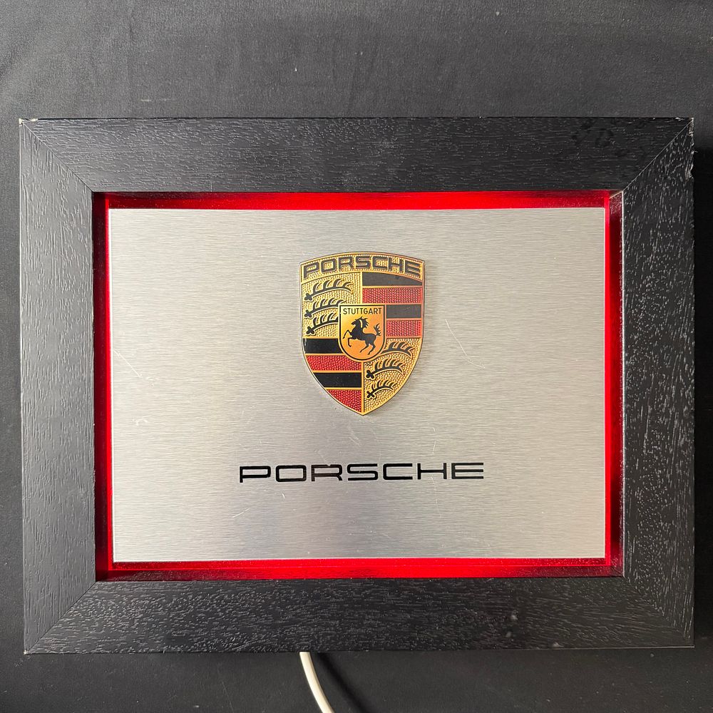 Lot 249: Porsche Crest Illuminated Showroom Sign