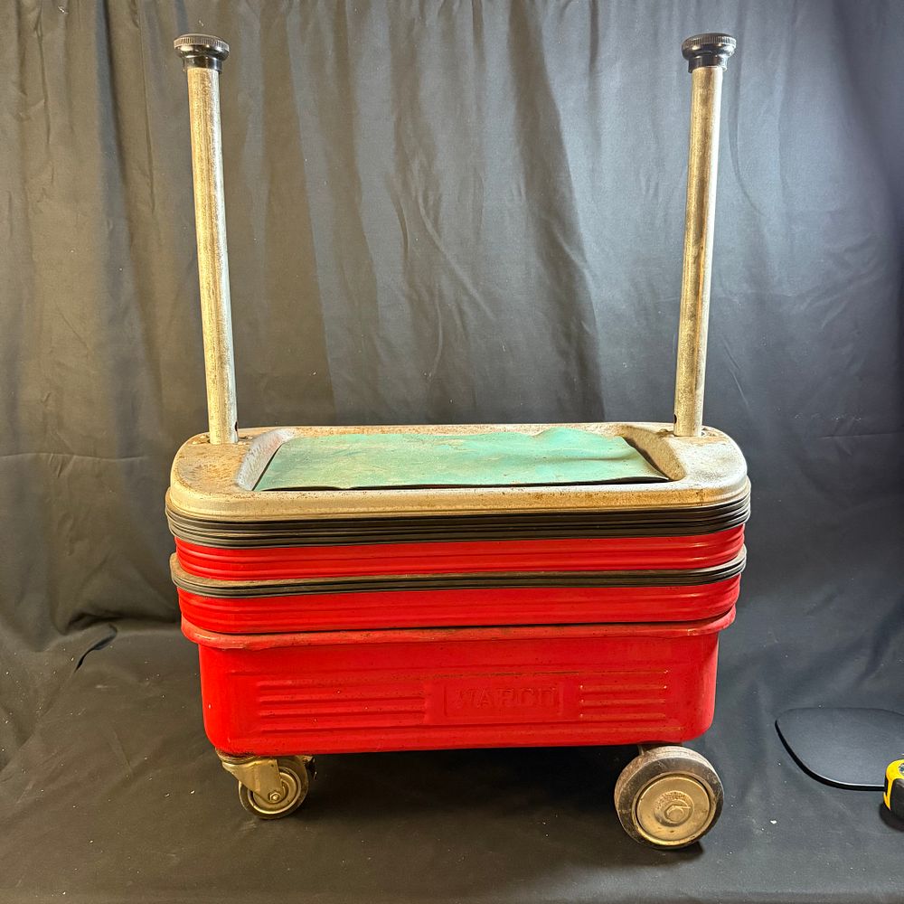 Lot 157: Warco Red Metal Rolling Tool Trolley