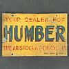 Humber Cycles Metal Advertising Sign: The Aristocrat of Cycles. Rectangular yellow metal sign Image - 1