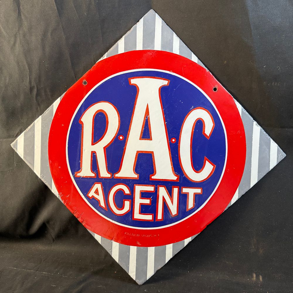 Lot 222: Royal Automobile Club Agent Enamel Advertising Sign