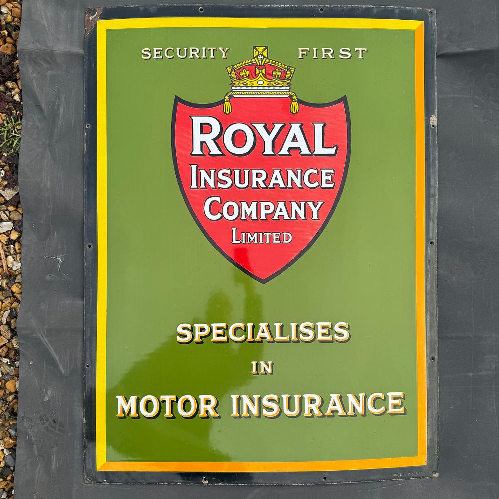 Lot 156: Royal Insurance Company Limited Enamel Advertising Sign