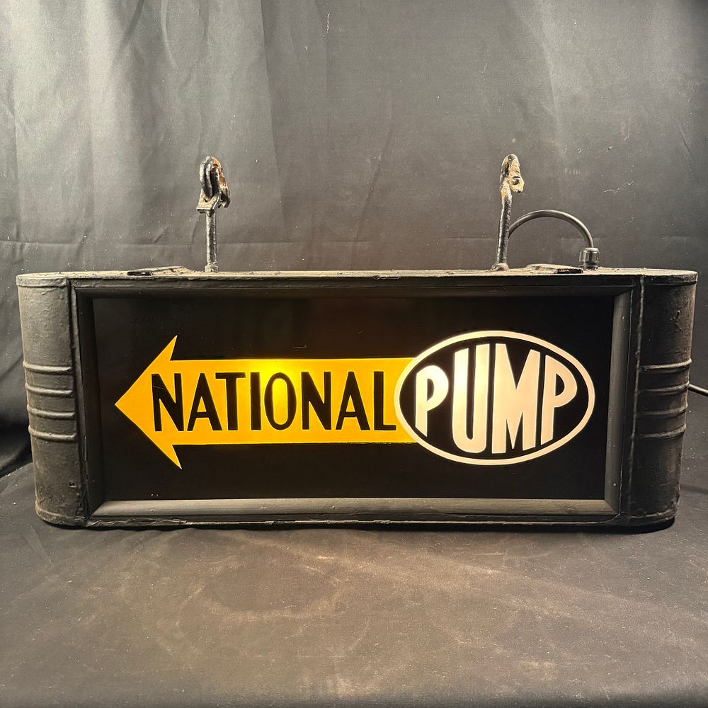 Lot 246: National Pump Company Double-Sided Illuminated Lightbox Sign