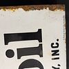 Gargoyle Mobiloil Vacuum Oil Company Enamel Flange Sign. White flanged enamel sign with red Image - 7