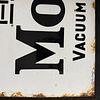 Gargoyle Mobiloil Vacuum Oil Company Enamel Flange Sign. White flanged enamel sign with red Image - 8