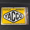 Yacco Huile Moteur Enamel Advertising Sign. Rectangular yellow, black, and white enamel sign for Image - 5