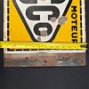 Yacco Huile Moteur Enamel Advertising Sign. Rectangular yellow, black, and white enamel sign for Image - 9