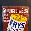 J.S. Fry & Sons Enamel Advertising Sign. Early 20th-century rectangular enamel sign for Frys Image - 1