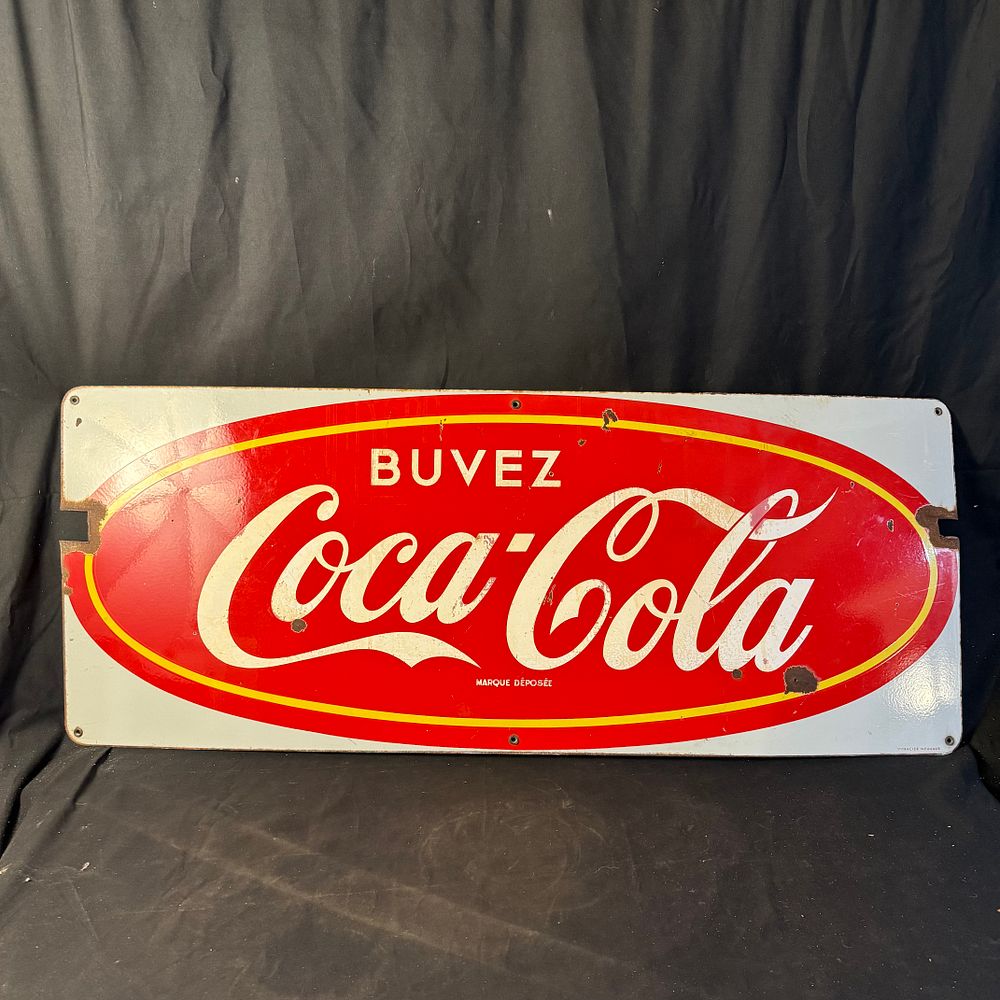 Lot 180: Coca-Cola Enamel Advertising Sign