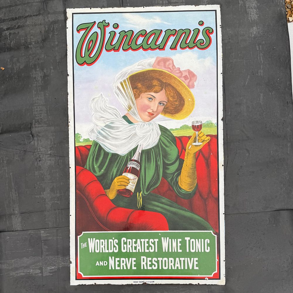 Lot 178: Wincarnis Pictorial Enamel Advertising Sign